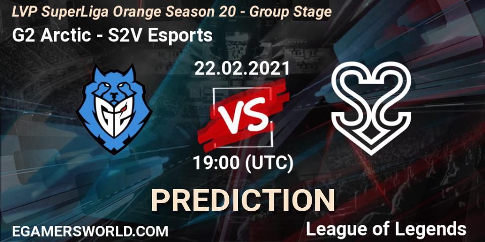 G2 Arctic vs S2V Esports: Match Prediction. 22.02.2021 at 19:00, LoL, LVP SuperLiga Orange Season 20 - Group Stage