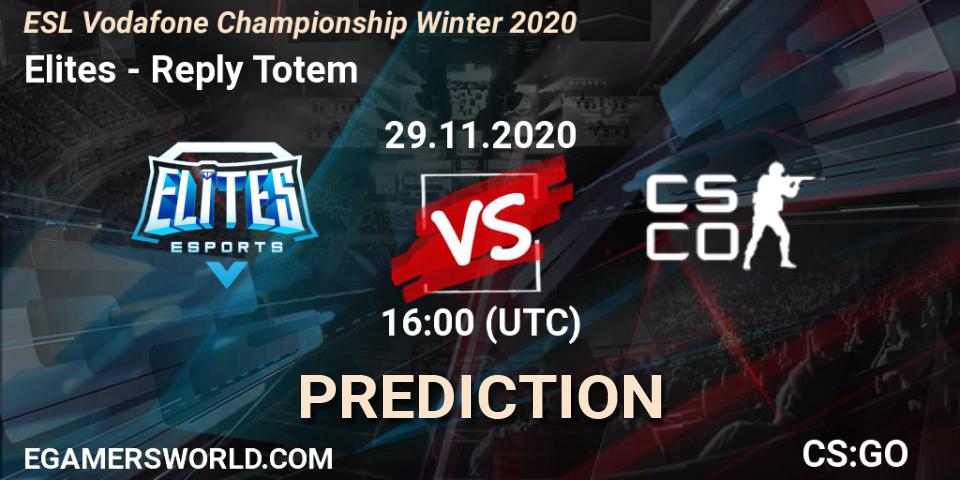 Elites vs Reply Totem: Match Prediction. 29.11.2020 at 16:05, Counter-Strike (CS2), ESL Vodafone Championship Winter 2020