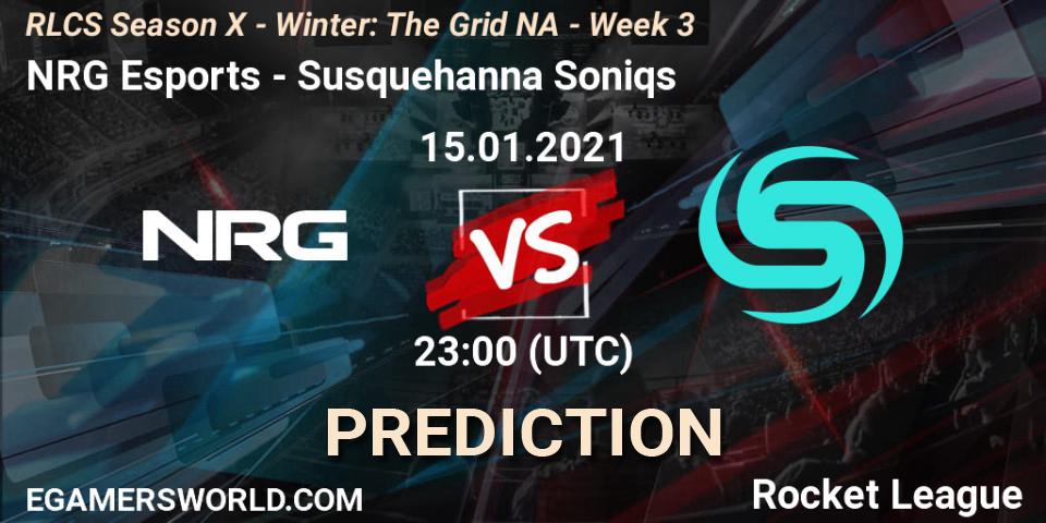 NRG Esports vs Susquehanna Soniqs: Match Prediction. 15.01.2021 at 23:00, Rocket League, RLCS Season X - Winter: The Grid NA - Week 3