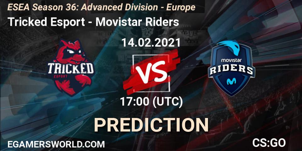 Tricked Esport vs Movistar Riders: Match Prediction. 14.02.21, CS2 (CS:GO), ESEA Season 36: Europe - Advanced Division