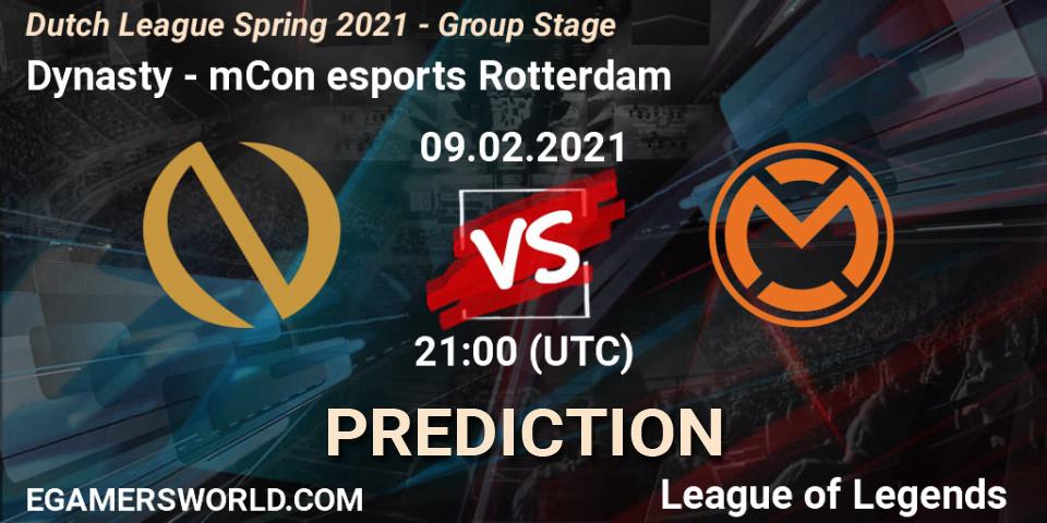 Dynasty vs mCon esports Rotterdam: Match Prediction. 09.02.21, LoL, Dutch League Spring 2021 - Group Stage