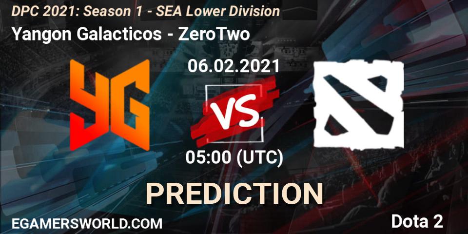 Yangon Galacticos vs ZeroTwo: Match Prediction. 06.02.2021 at 05:05, Dota 2, DPC 2021: Season 1 - SEA Lower Division