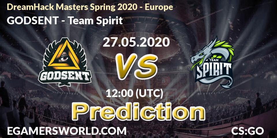 GODSENT vs Team Spirit: Match Prediction. 30.05.2020 at 15:30, Counter-Strike (CS2), DreamHack Masters Spring 2020 - Europe