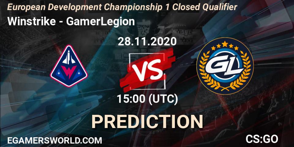 Winstrike vs GamerLegion: Match Prediction. 28.11.20, CS2 (CS:GO), European Development Championship 1 Closed Qualifier