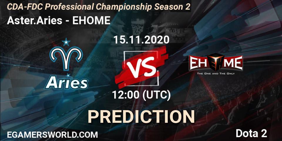 Aster.Aries vs EHOME: Match Prediction. 15.11.2020 at 11:49, Dota 2, CDA-FDC Professional Championship Season 2