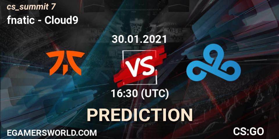 fnatic vs Cloud9: Match Prediction. 30.01.2021 at 16:35, Counter-Strike (CS2), cs_summit 7