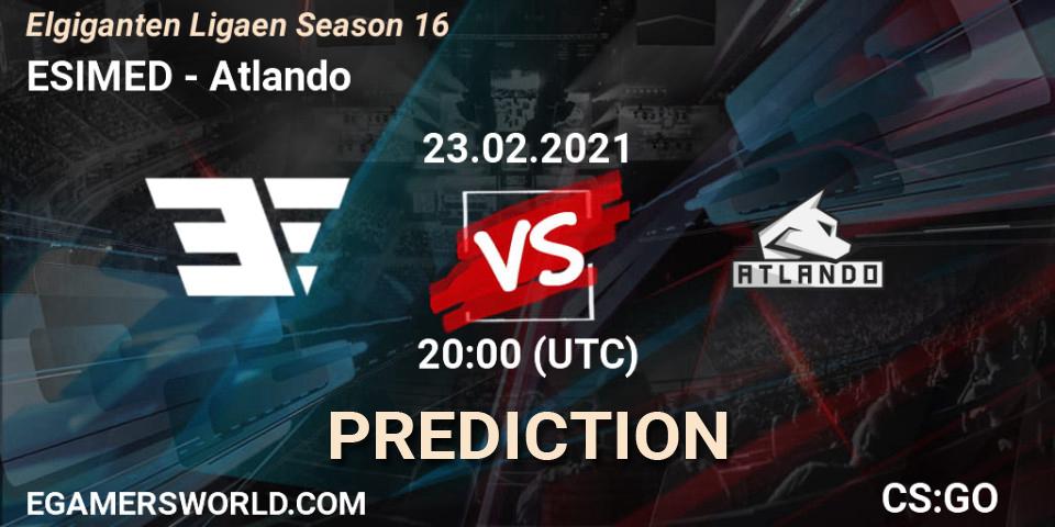 ESIMED vs Atlando: Match Prediction. 23.02.2021 at 20:00, Counter-Strike (CS2), Elgiganten Ligaen Season 16