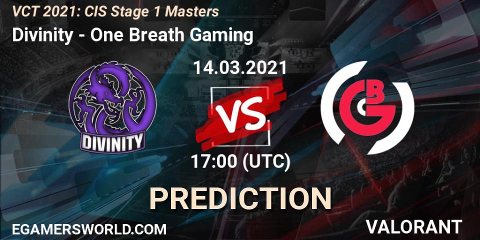 Divinity vs One Breath Gaming: Match Prediction. 14.03.21, VALORANT, VCT 2021: CIS Stage 1 Masters