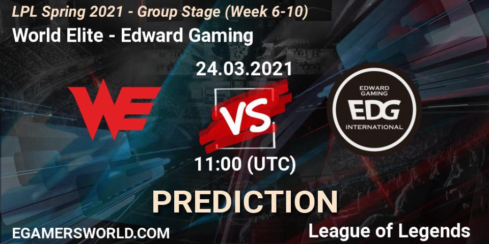 World Elite vs Edward Gaming: Match Prediction. 24.03.2021 at 11:00, LoL, LPL Spring 2021 - Group Stage (Week 6-10)