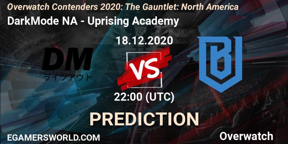 DarkMode NA vs Uprising Academy: Match Prediction. 18.12.20, Overwatch, Overwatch Contenders 2020: The Gauntlet: North America