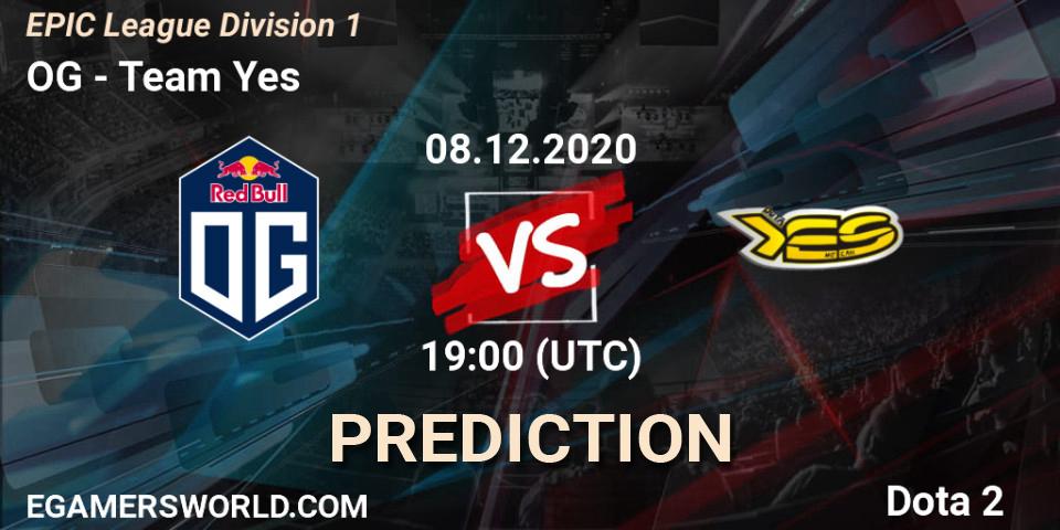 OG vs Team Yes: Match Prediction. 08.12.20, Dota 2, EPIC League Division 1