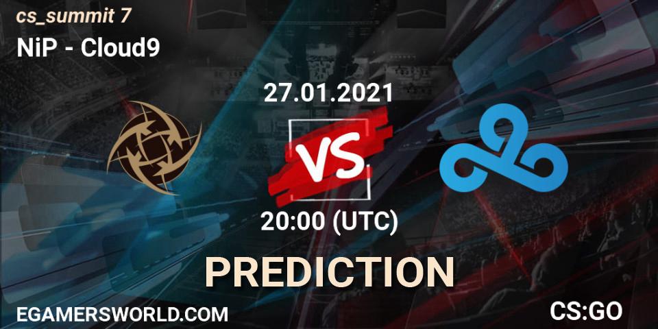 NiP vs Cloud9: Match Prediction. 27.01.2021 at 21:00, Counter-Strike (CS2), cs_summit 7