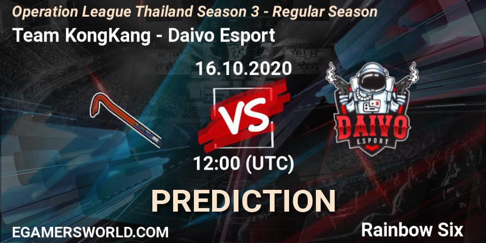 Team KongKang vs Daivo Esport: Match Prediction. 16.10.2020 at 12:00, Rainbow Six, Operation League Thailand Season 3 - Regular Season