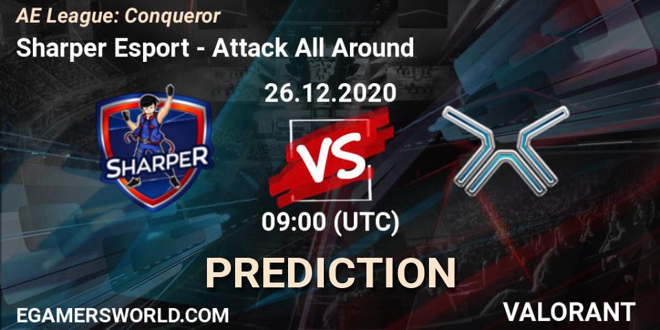 Sharper Esport vs Attack All Around: Match Prediction. 26.12.2020 at 09:00, VALORANT, AE League: Conqueror
