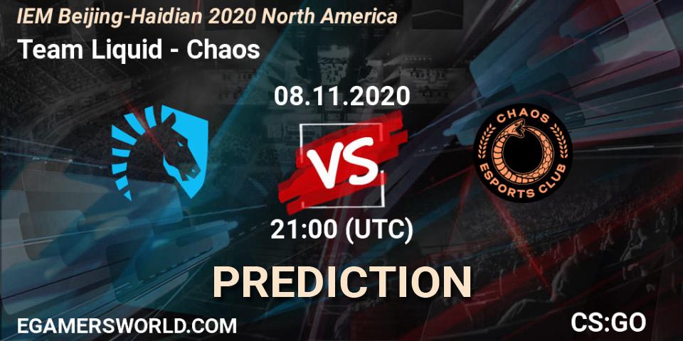 Team Liquid vs Chaos: Match Prediction. 08.11.20, CS2 (CS:GO), IEM Beijing-Haidian 2020 North America