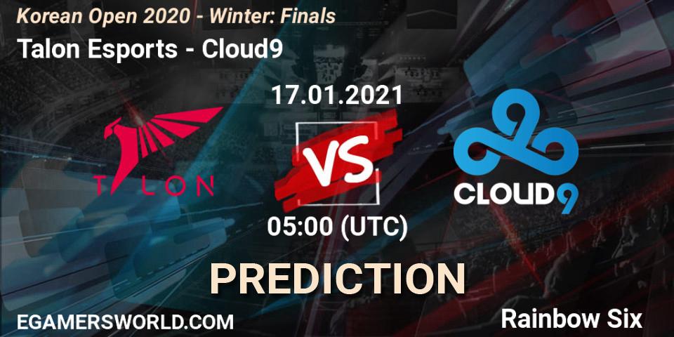Talon Esports vs Cloud9: Match Prediction. 17.01.2021 at 07:00, Rainbow Six, Korean Open 2020 - Winter: Finals
