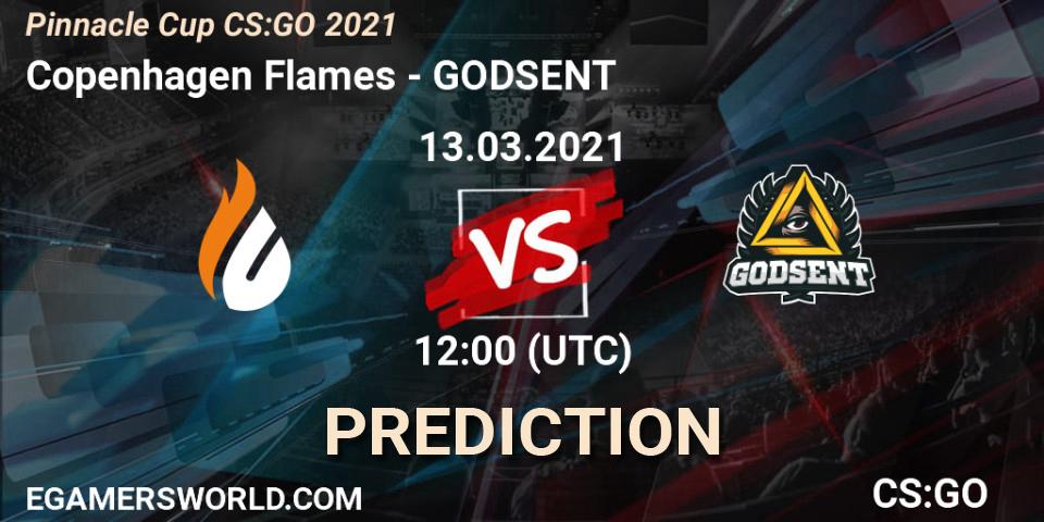 Copenhagen Flames vs GODSENT: Match Prediction. 13.03.2021 at 12:00, Counter-Strike (CS2), Pinnacle Cup #1