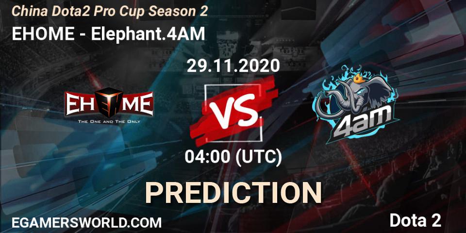 EHOME vs Elephant.4AM: Match Prediction. 29.11.20, Dota 2, China Dota2 Pro Cup Season 2