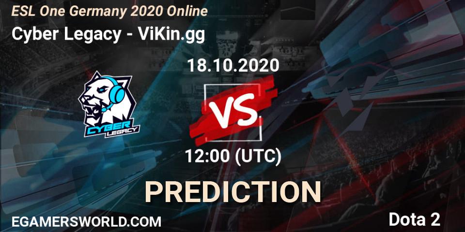 Cyber Legacy vs ViKin.gg: Match Prediction. 18.10.2020 at 12:00, Dota 2, ESL One Germany 2020 Online