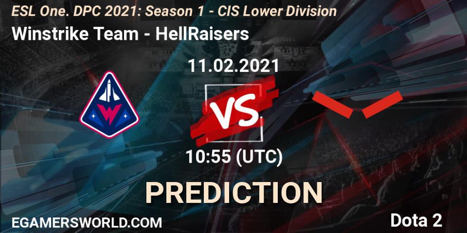 Winstrike Team vs HellRaisers: Match Prediction. 11.02.2021 at 10:55, Dota 2, ESL One. DPC 2021: Season 1 - CIS Lower Division