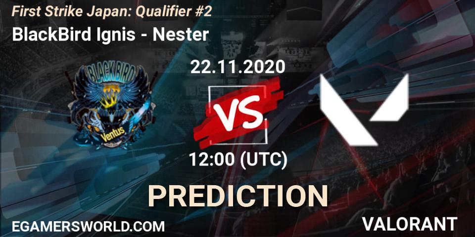 BlackBird Ignis vs Nester: Match Prediction. 22.11.2020 at 12:00, VALORANT, First Strike Japan: Qualifier #2