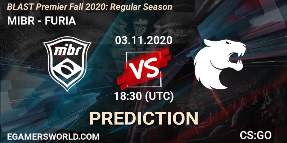 MIBR vs FURIA: Match Prediction. 03.11.2020 at 20:00, Counter-Strike (CS2), BLAST Premier Fall 2020: Regular Season