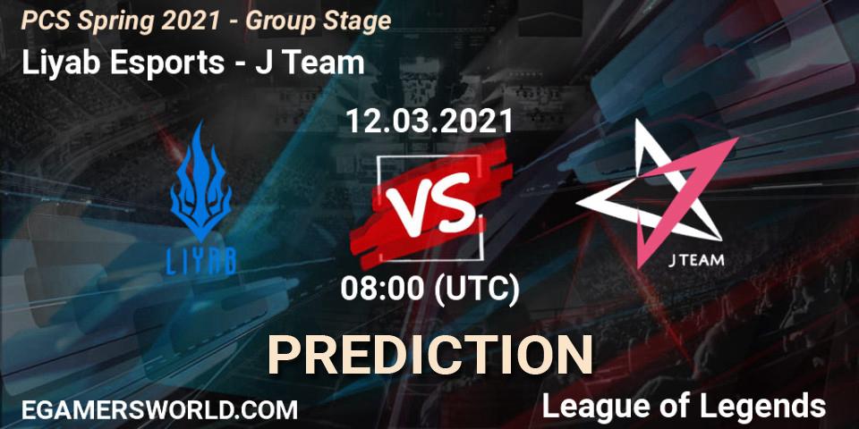 Liyab Esports vs J Team: Match Prediction. 12.03.2021 at 09:30, LoL, PCS Spring 2021 - Group Stage