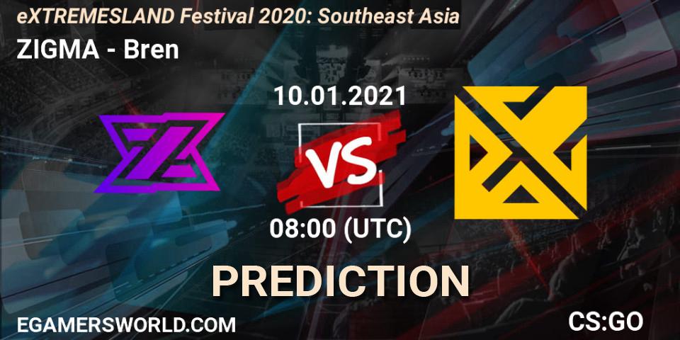ZIGMA vs Bren: Match Prediction. 10.01.2021 at 08:40, Counter-Strike (CS2), eXTREMESLAND Festival 2020: Southeast Asia