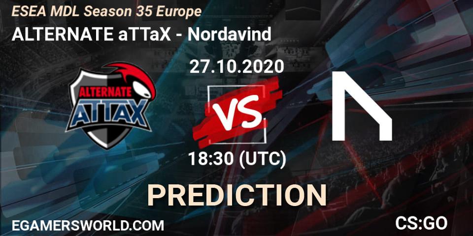ALTERNATE aTTaX vs Nordavind: Match Prediction. 27.10.2020 at 18:30, Counter-Strike (CS2), ESEA MDL Season 35 Europe