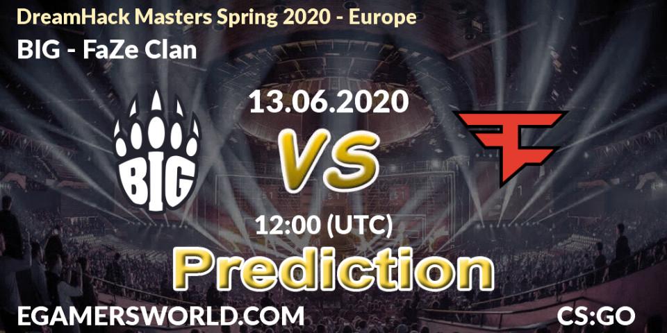 BIG vs FaZe Clan: Match Prediction. 13.06.2020 at 12:00, Counter-Strike (CS2), DreamHack Masters Spring 2020 - Europe