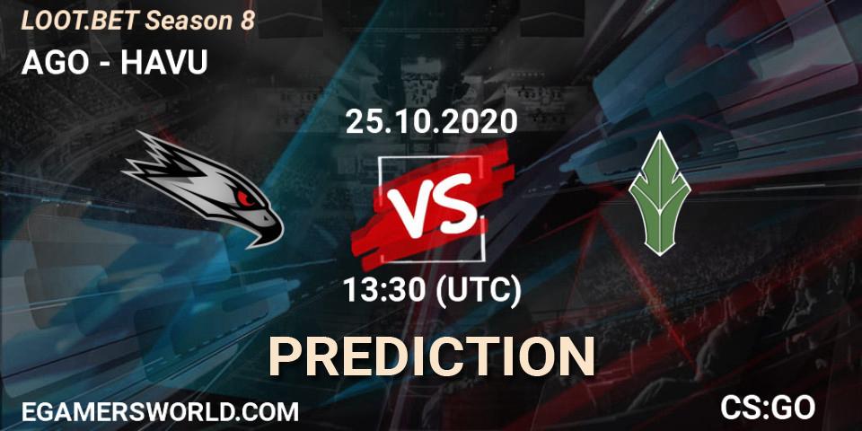 AGO vs HAVU: Match Prediction. 25.10.2020 at 14:30, Counter-Strike (CS2), LOOT.BET Season 8