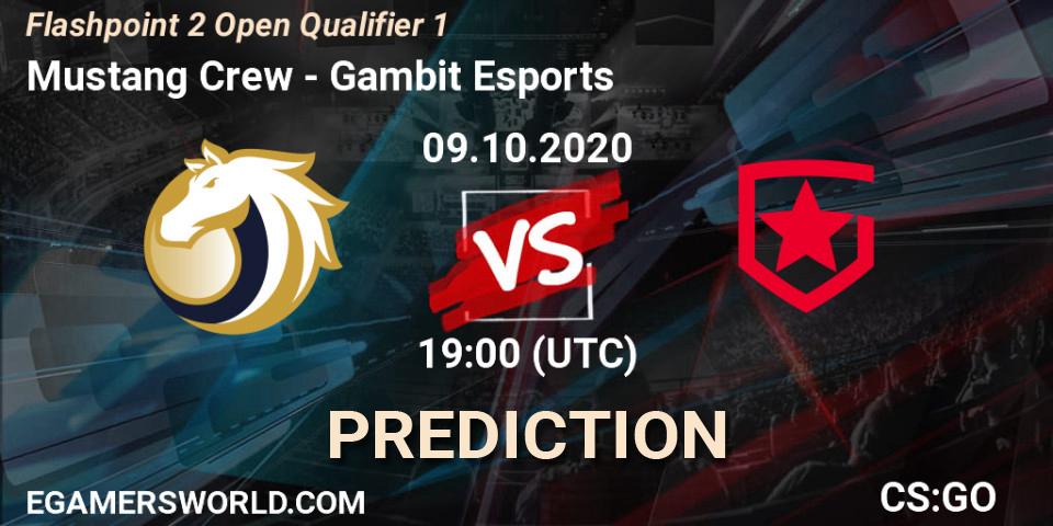 Mustang Crew vs Gambit Esports: Match Prediction. 09.10.20, CS2 (CS:GO), Flashpoint 2 Open Qualifier 1