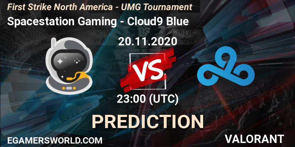Spacestation Gaming vs Cloud9 Blue: Match Prediction. 21.11.2020 at 00:00, VALORANT, First Strike North America - UMG Tournament