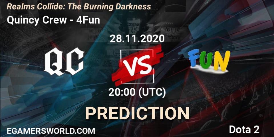 Quincy Crew vs 4Fun: Match Prediction. 28.11.2020 at 20:03, Dota 2, Realms Collide: The Burning Darkness