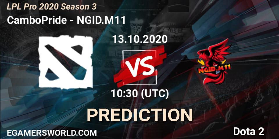 CamboPride vs NGID.M11: Match Prediction. 13.10.2020 at 09:53, Dota 2, LPL Pro 2020 Season 3
