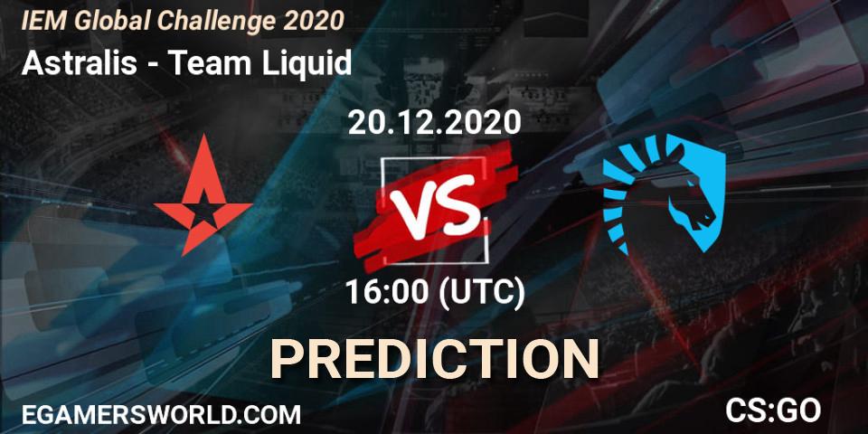 Astralis vs Team Liquid: Match Prediction. 20.12.2020 at 16:00, Counter-Strike (CS2), IEM Global Challenge 2020