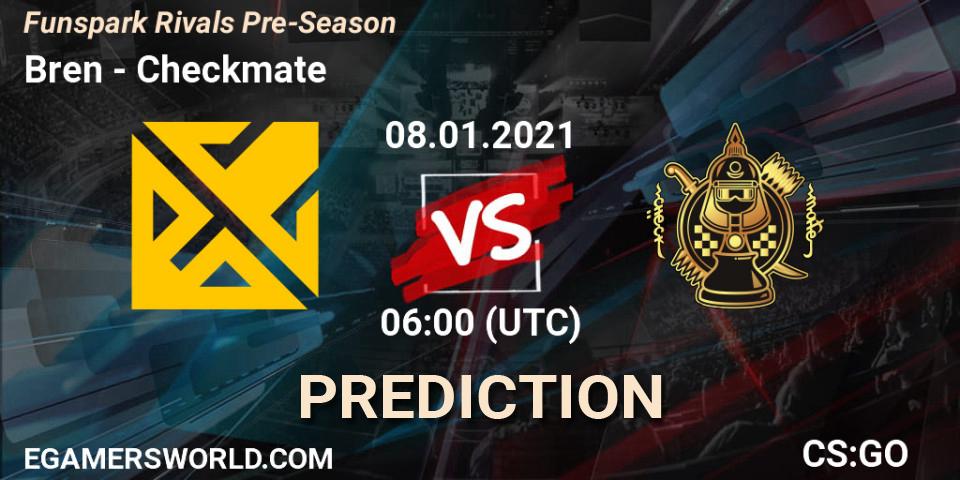 Bren vs Checkmate: Match Prediction. 08.01.2021 at 06:00, Counter-Strike (CS2), Funspark Rivals Pre-Season