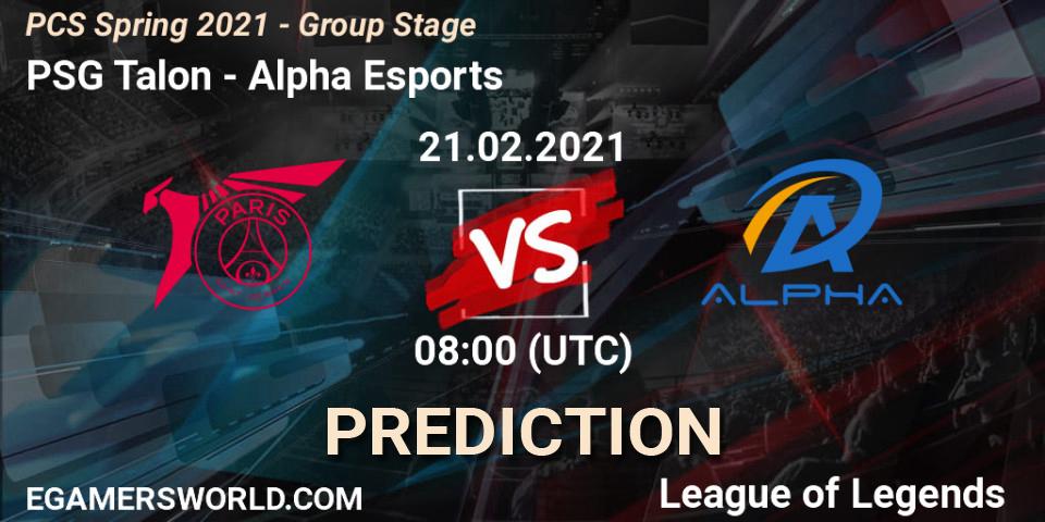 PSG Talon vs Alpha Esports: Match Prediction. 21.02.2021 at 08:00, LoL, PCS Spring 2021 - Group Stage