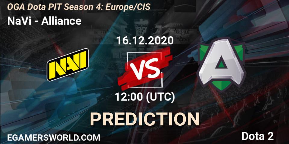 NaVi vs Alliance: Match Prediction. 16.12.20, Dota 2, OGA Dota PIT Season 4: Europe/CIS