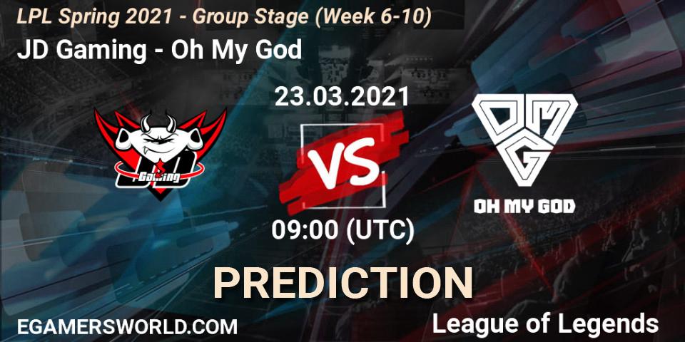 JD Gaming vs Oh My God: Match Prediction. 23.03.2021 at 11:00, LoL, LPL Spring 2021 - Group Stage (Week 6-10)