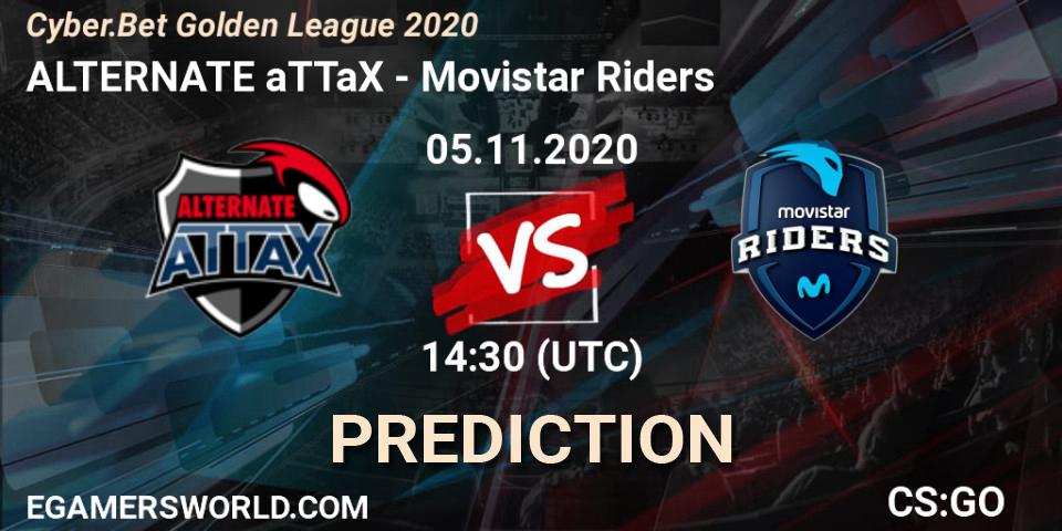 ALTERNATE aTTaX vs Movistar Riders: Match Prediction. 05.11.2020 at 14:30, Counter-Strike (CS2), Cyber.Bet Golden League 2020