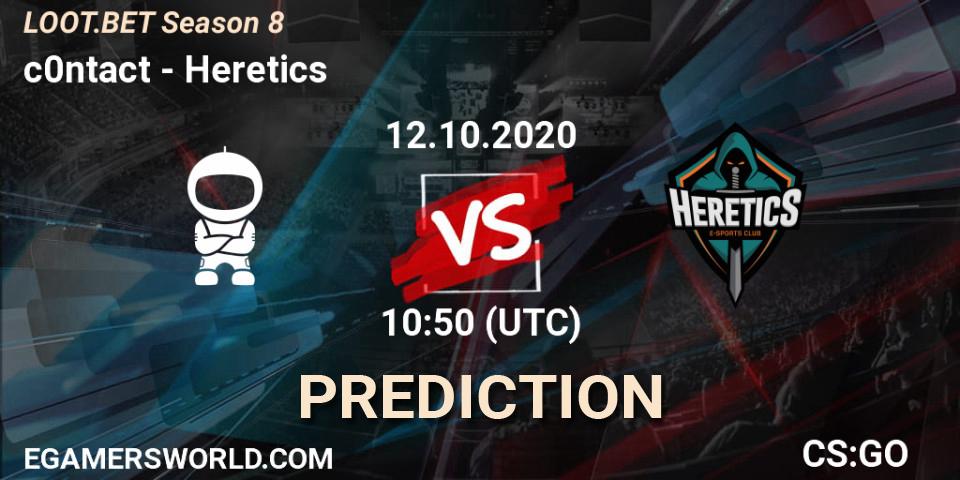 c0ntact vs Heretics: Match Prediction. 12.10.2020 at 10:50, Counter-Strike (CS2), LOOT.BET Season 8