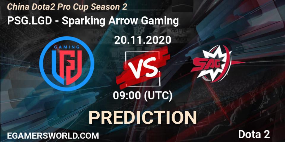 PSG.LGD vs Sparking Arrow Gaming: Match Prediction. 20.11.20, Dota 2, China Dota2 Pro Cup Season 2