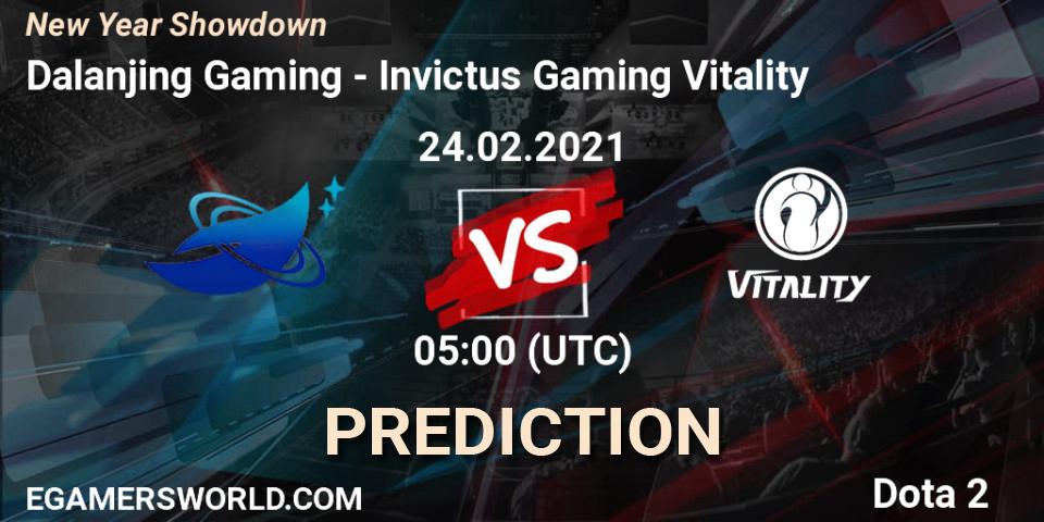 Dalanjing Gaming vs Invictus Gaming Vitality: Match Prediction. 24.02.2021 at 05:09, Dota 2, New Year Showdown