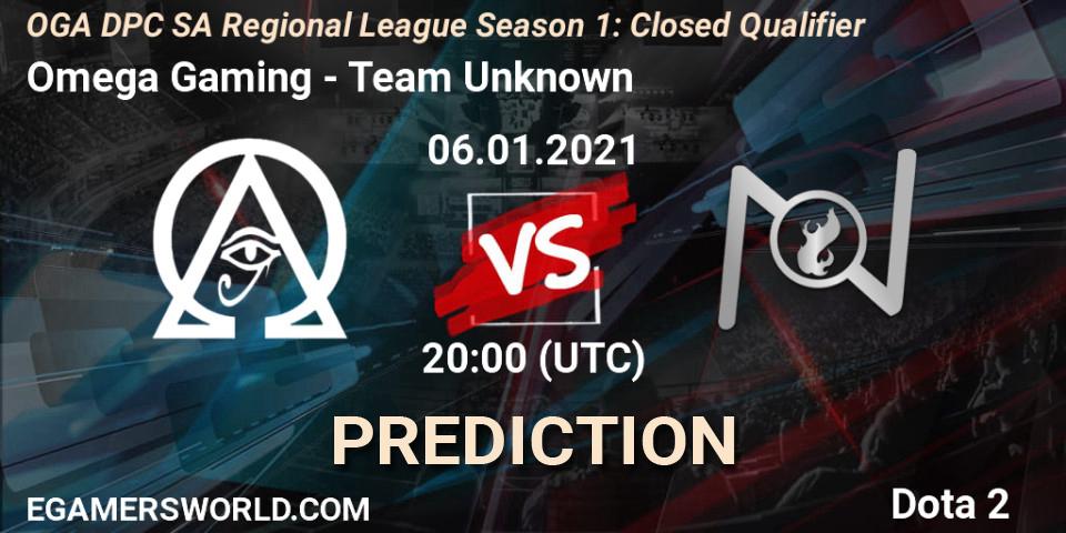 Omega Gaming vs Team Unknown: Match Prediction. 06.01.2021 at 20:00, Dota 2, DPC 2021: Season 1 - South America Closed Qualifier