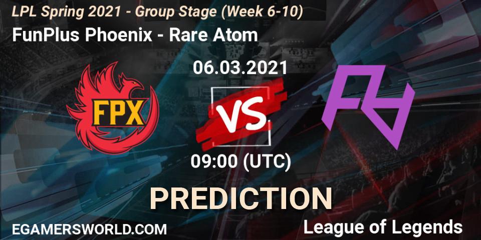 FunPlus Phoenix vs Rare Atom: Match Prediction. 06.03.21, LoL, LPL Spring 2021 - Group Stage (Week 6-10)