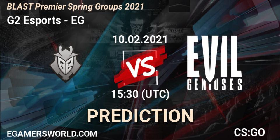 G2 Esports vs Evil Geniuses: Match Prediction. 10.02.21, CS2 (CS:GO), BLAST Premier Spring Groups 2021