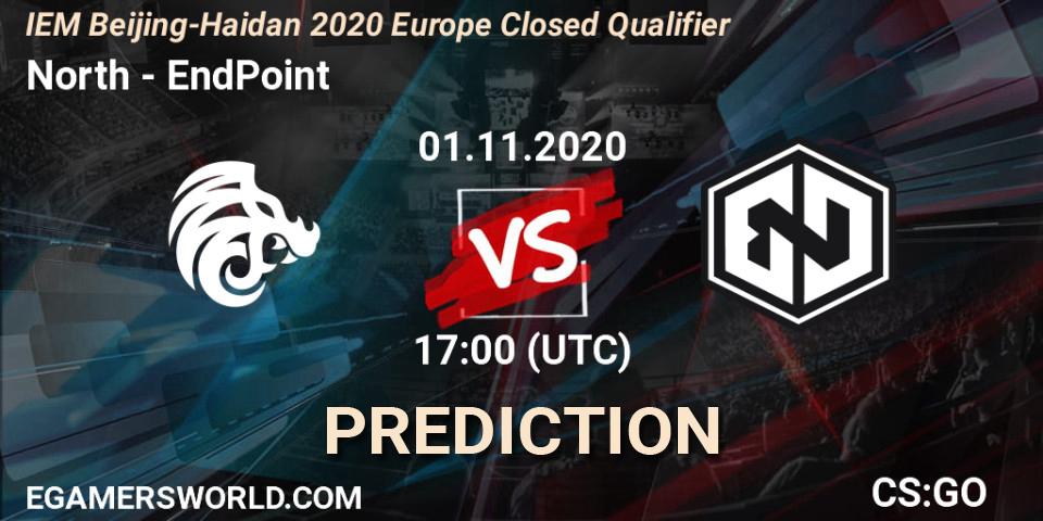 North vs EndPoint: Match Prediction. 01.11.2020 at 17:00, Counter-Strike (CS2), IEM Beijing-Haidian 2020 Europe Closed Qualifier