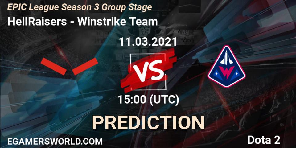 HellRaisers vs Winstrike Team: Match Prediction. 11.03.2021 at 15:00, Dota 2, EPIC League Season 3 Group Stage