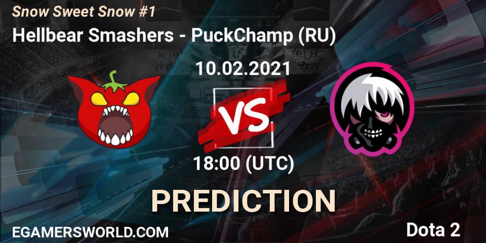 Hellbear Smashers vs PuckChamp (RU): Match Prediction. 10.02.2021 at 17:58, Dota 2, Snow Sweet Snow #1